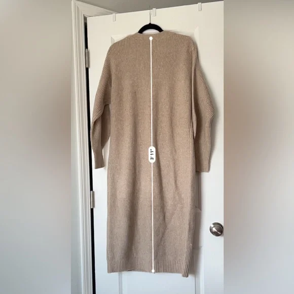 Taupe Knit Cardigan Dress - Picture 3 of 4